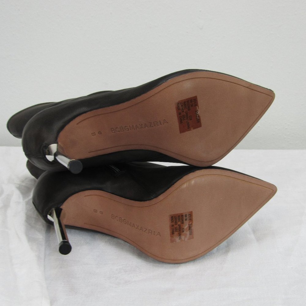 BCBG Jolie Stretch Satin black 6M heeled bootie - Picture 5 of 8